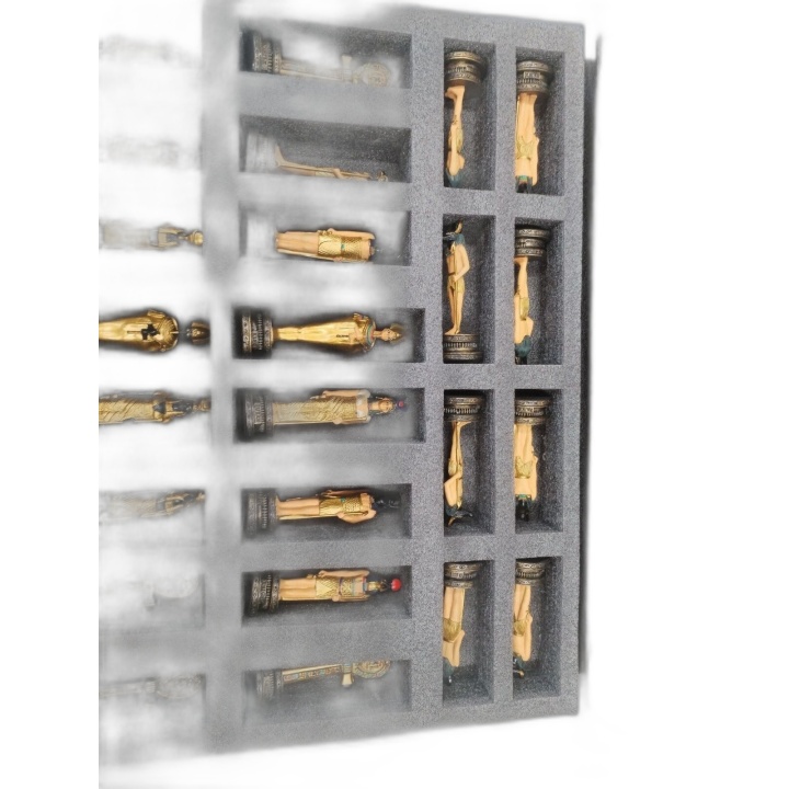 The Chessmen - Jeu d'Échecs de Luxe Figurines Égyptiennes Dorées - Gra