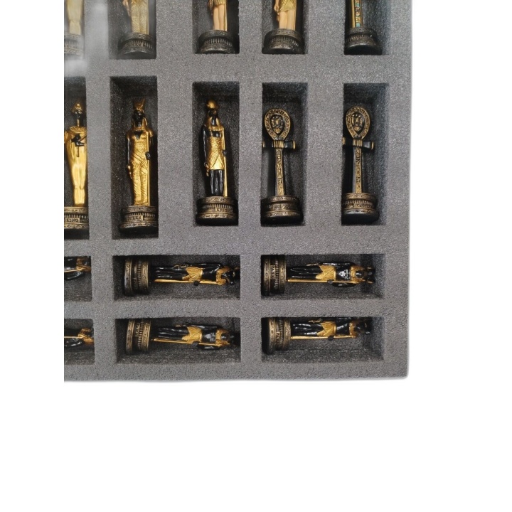 The Chessmen - Jeu d'Échecs de Luxe Figurines Égyptiennes Dorées - Gra