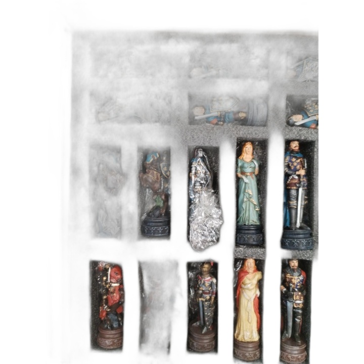 Jeu d'Échecs Médiéval Figurines Peintes Résine - 32 Pièces Collector T