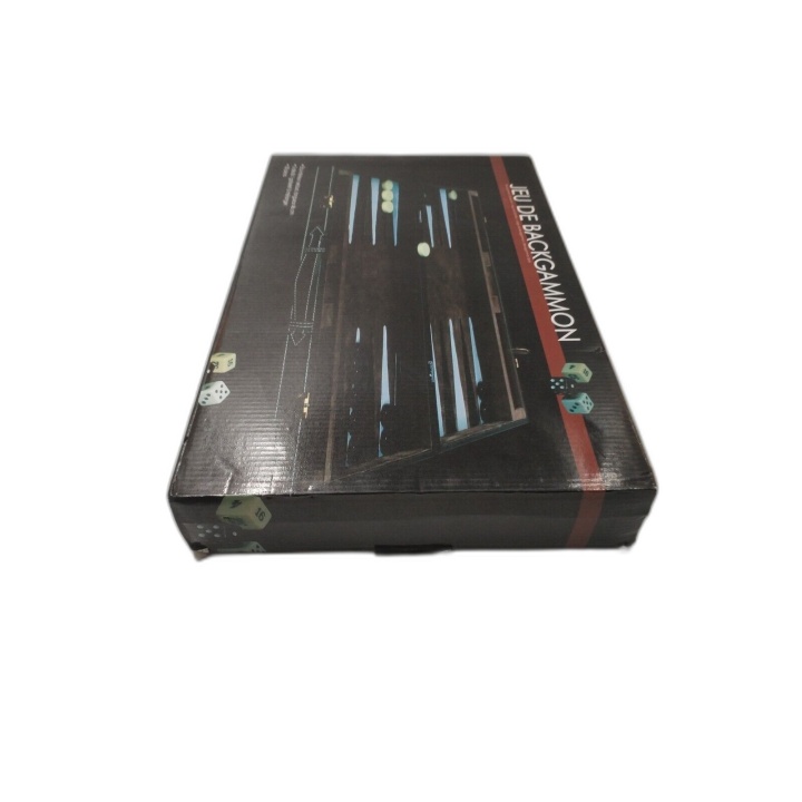 Jeu de Backgammon Luxe - Coffret Valise Velours 46cm - 30 Pions 3 Dés