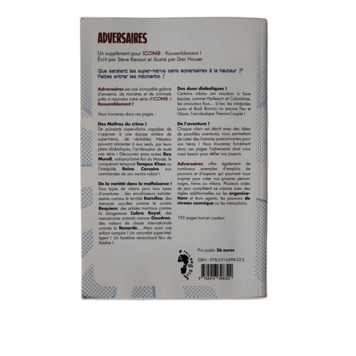 Icons Adversaires - John Doe / Ad Infinitum - Supplément JDR Superpouv