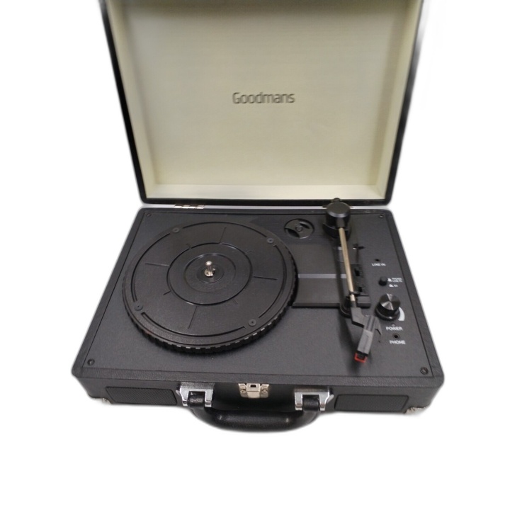 Tourne-Disque Bluetooth Goodmans Valise Noir - Vinyle Vintage - Comple