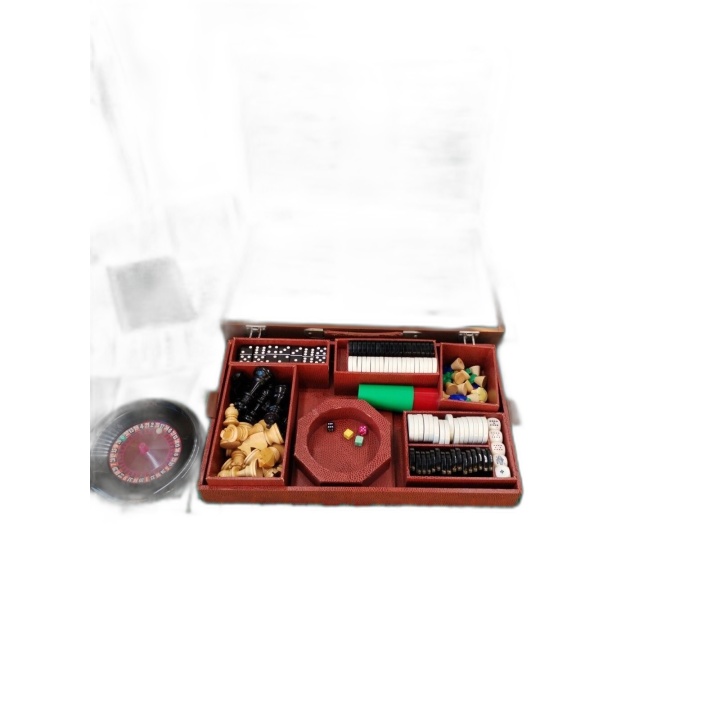 Coffret Jeux Ancien Au Nain Bleu Paris - Backgammon Échecs Roulette Do
