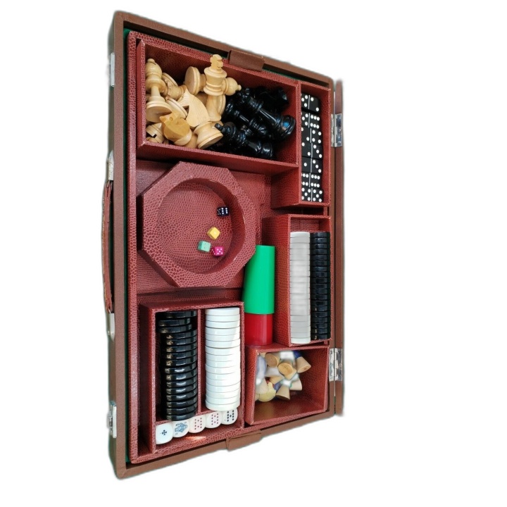 Coffret Jeux Ancien Au Nain Bleu Paris - Backgammon Échecs Roulette Do