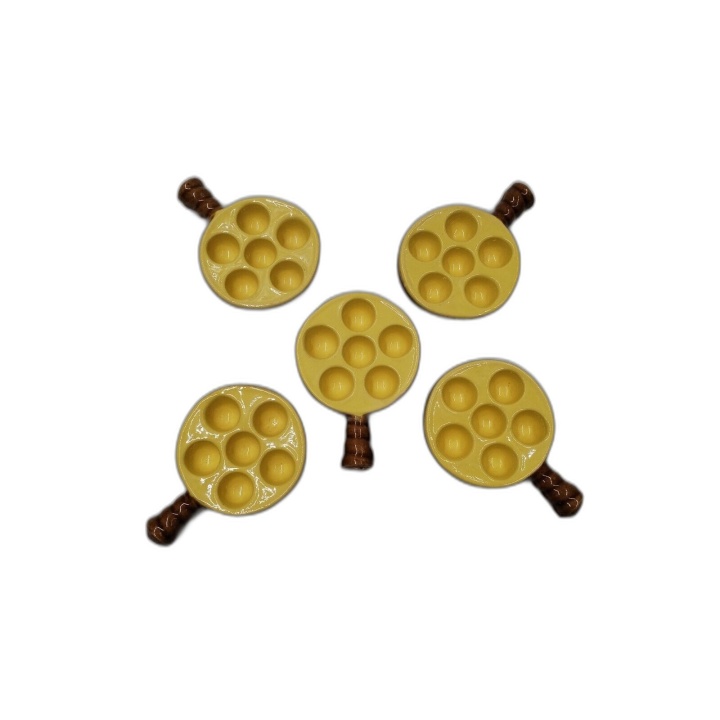 Lot 5 Assiettes à Escargots Céramique Jaune & Marron - Poêlon Vintage