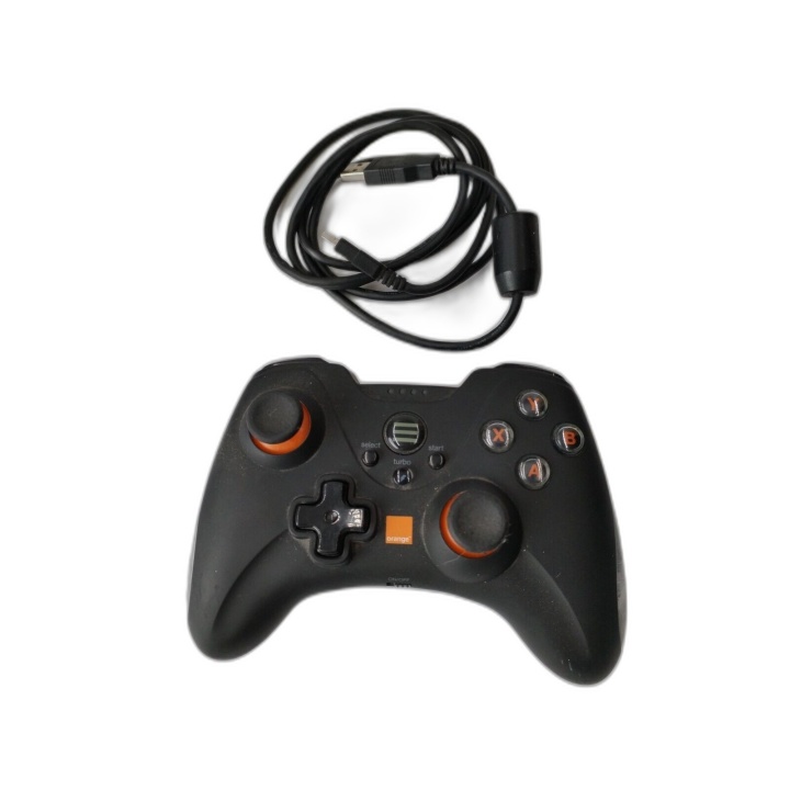 Manette Sans Fil Wii Orange & Noire avec Câble USB - Turbo - Occasion