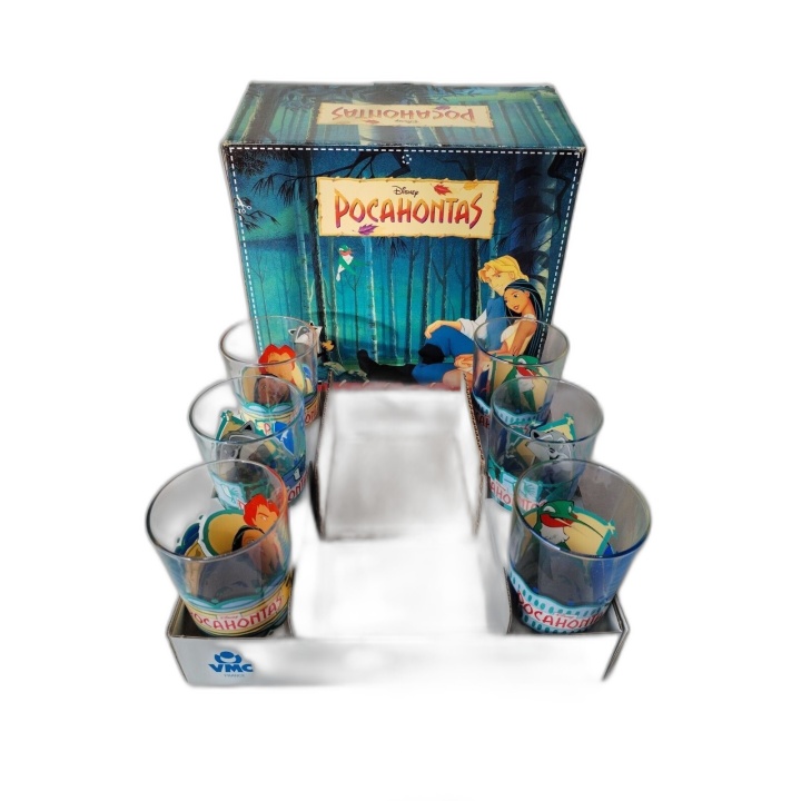 Coffret 6 Verres Disney Pocahontas VMC France Années 90 - Collector Sé