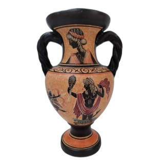 Amphore Grecque Céramique Hand Made Greece - Scène Mythologique Apollo