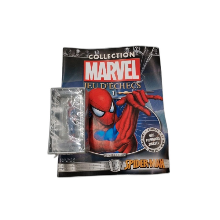 Marvel Jeu d'Échecs Eaglemoss N°1 - Figurine Spider-Man Cavalier Blanc
