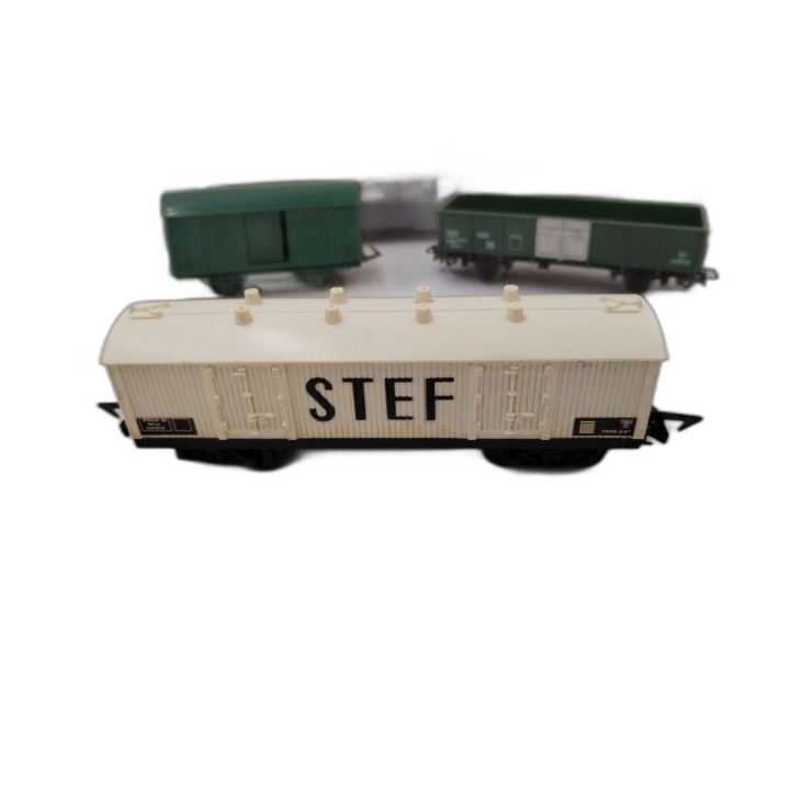 Lot Wagons Trains Miniatures HO - Wagon STEF + Wagons Voyageurs & Marc