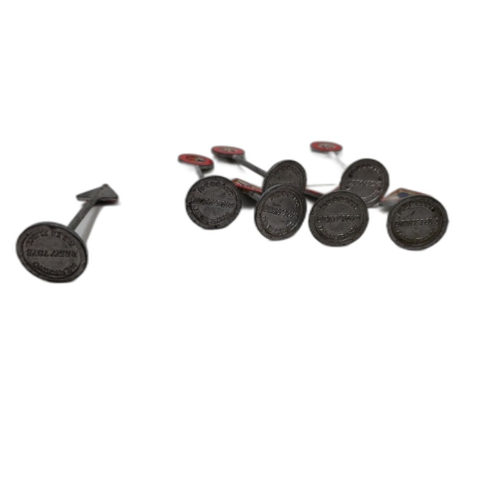 Lot 7 Panneaux Routiers Miniatures Vintage Métal - Accessoires Circuit