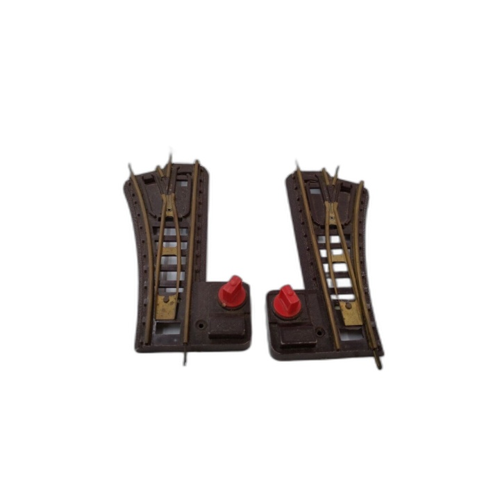 Lot Rails Train Miniature HO Ancien - 10 Courbes + 4 Droits + 2 Aiguil