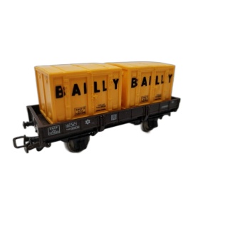Wagon Plat SNCF avec Conteneurs Bailly - Modélisme Ferroviaire Échelle