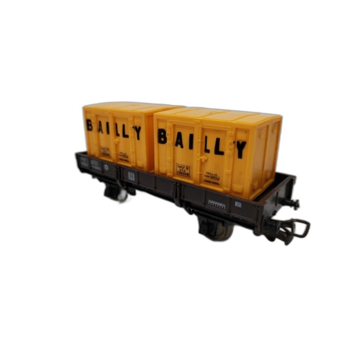 Wagon Plat SNCF avec Conteneurs Bailly - Modélisme Ferroviaire Échelle