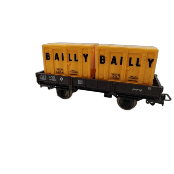 Wagon Plat SNCF avec Conteneurs Bailly - Modélisme Ferroviaire Échelle
